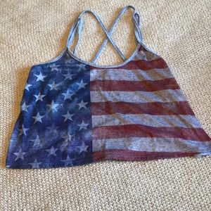 ☀️Rue 21 American flag cropped tank top